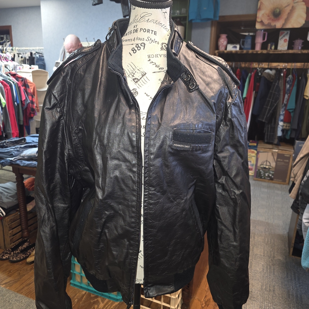 Vintage Members Only Black Bomber Jacket